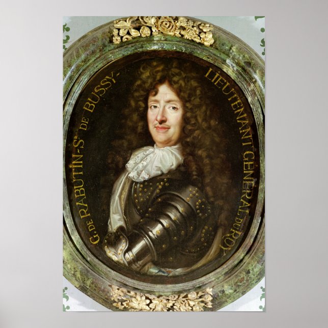 Porträtt av greve Roger Bussy de Rabutin Poster (Framsidan)