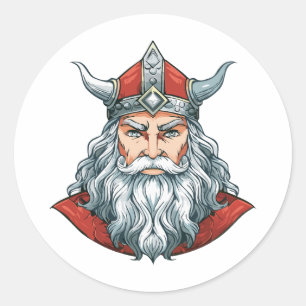 Porträtt av Gud Odin Runt Klistermärke