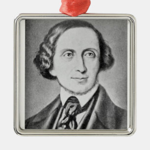 Porträtt av Hans Christian Andersen 2 Julgransprydnad Metall