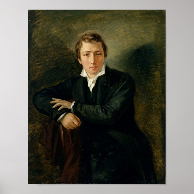Porträtt av Heinrich Heine 1831 Poster (Framsidan)