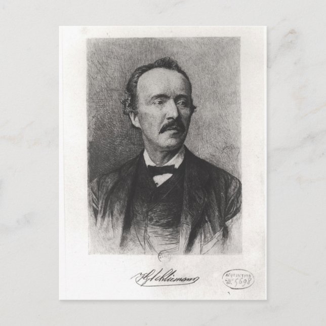 Porträtt av Heinrich Schliemann Vykort (Framsida)