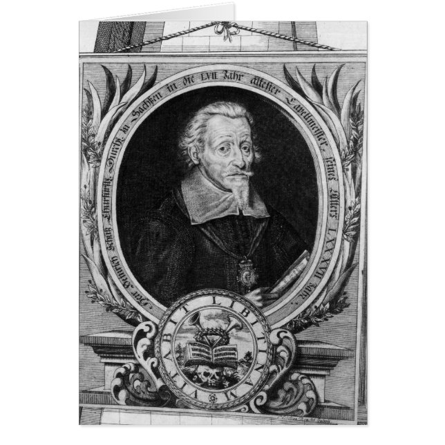 Porträtt av Heinrich Schutz Hälsningskort (Framsidan)