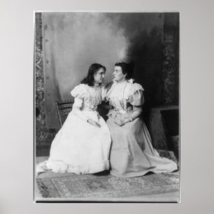 Porträtt av Helen Keller och Anne Sullivan Poster