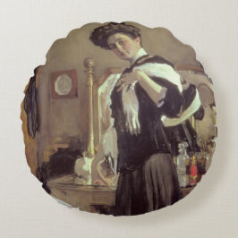 Porträtt av Henrietta Hirshmann, 1907 Rund Kudde