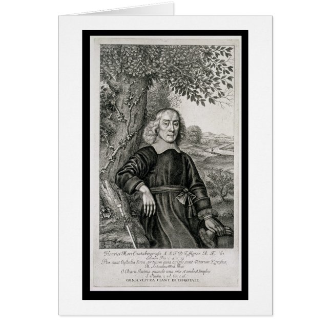 Porträtt av Henry mer (1614-87) frontispiece till Hälsningskort (Framsidan)