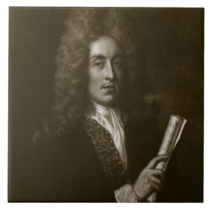 Porträtt av Henry Purcell (1659-95) som inristas Kakelplatta