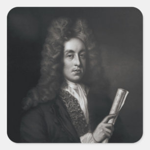 Porträtt av Henry Purcell Fyrkantigt Klistermärke