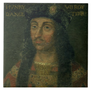 Porträtt av Henry VII (1457-1509) (olja på panel Kakelplatta
