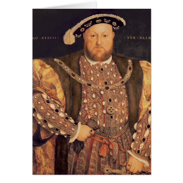 Porträtt av Henry VIII åldrades 49, 1540 Hälsningskort (Framsidan)