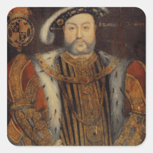 Porträtt av Henry VIII Fyrkantigt Klistermärke