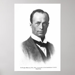 Porträtt av herr Douglas Mawson Poster