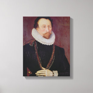 Porträtt av herr John Hawkins 1581 Canvastryck