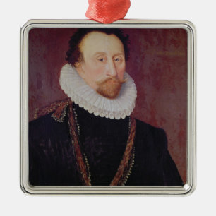 Porträtt av herr John Hawkins 1581 Julgransprydnad Metall