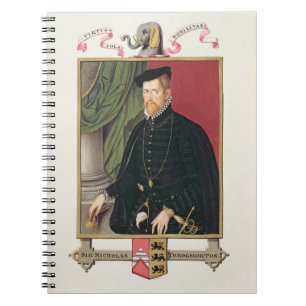 Porträtt av herr Nicholas Throckmorton (1515-71) Anteckningsbok