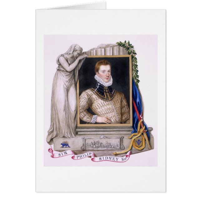 Porträtt av herr Philip Sidney (1554-86) från Hälsningskort (Framsidan)