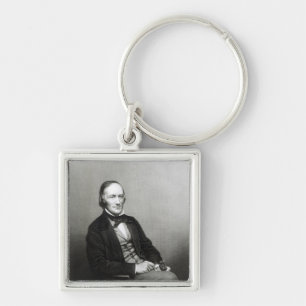 Porträtt av herr Richard Owen Fyrkantig Silverfärgad Nyckelring