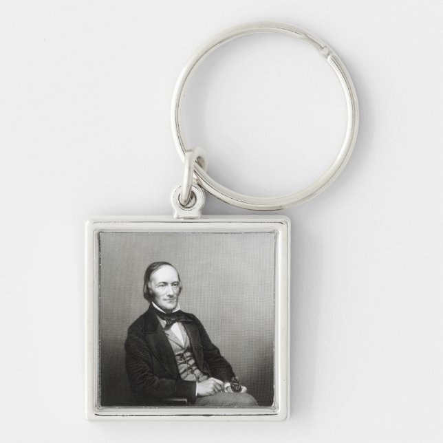 Porträtt av herr Richard Owen Fyrkantig Silverfärgad Nyckelring (Framsidan)