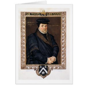 Porträtt av herr Thomas Gresham (c.1519-79) från Hälsningskort