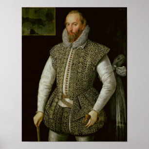 Porträtt av herr Walter Raleigh, 1598 Poster