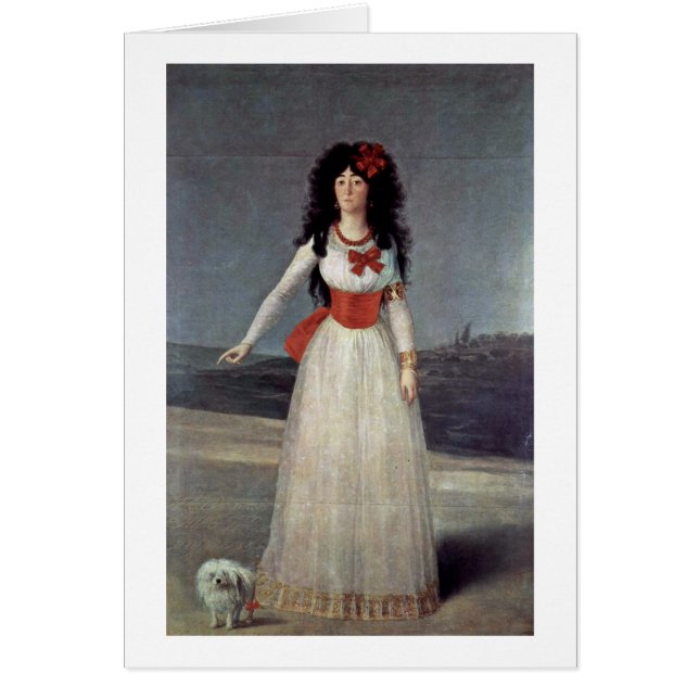 Porträtt av hertiginnan av Francisco de Goya Hälsningskort (Framsidan)