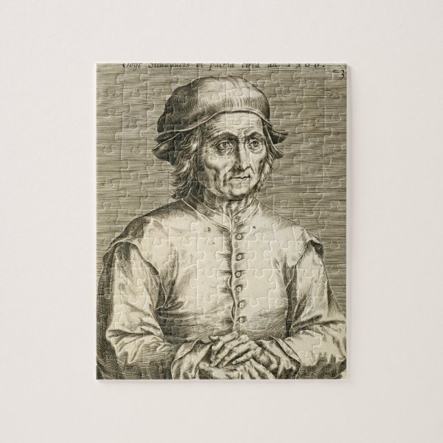 Porträtt av Hieronymus Bosch (c.1450-1516) Pussel (Vertikal)