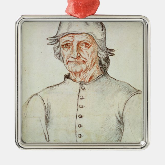 Porträtt av Hieronymus Bosch Julgransprydnad Metall (Framsidan)