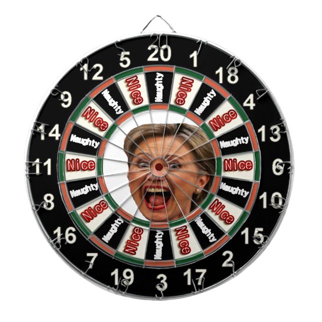 Porträtt av Hillary Clinton den politiska pilen Darttavla (Framsidan)