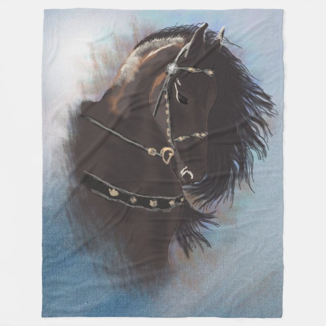 Porträtt av hingst - filt av fleece (Framsidan)