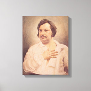 Porträtt av Honore de Balzac Canvastryck