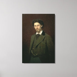 Porträtt av Ilya Efimovich Repin, 1876 Canvastryck