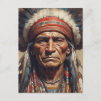Porträtt av indianhövdingen Geronimo