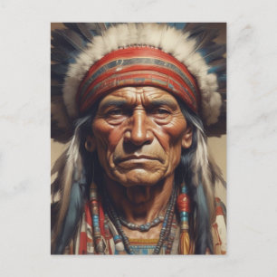 Porträtt av indianhövdingen Geronimo Vykort