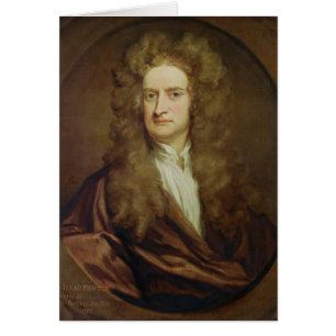 Porträtt av Isaac Newton 1702 Hälsningskort