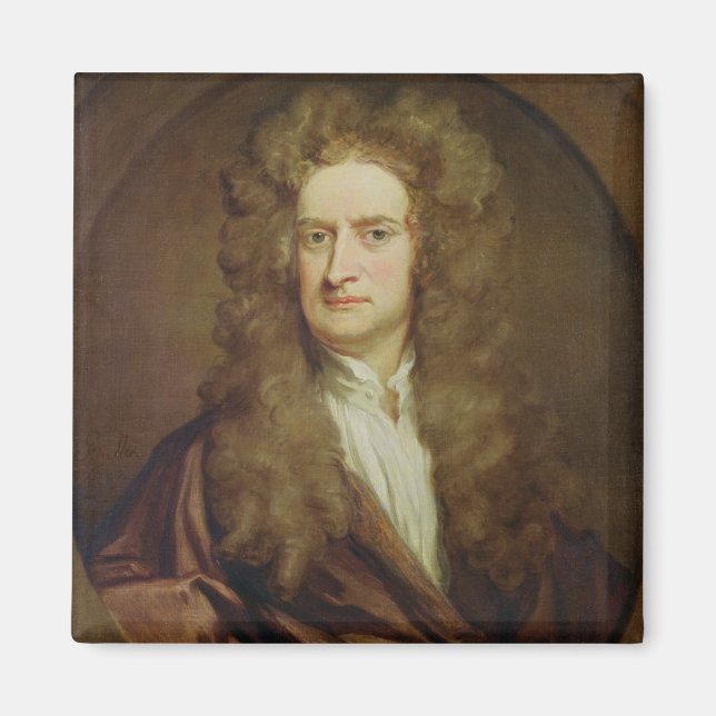 Porträtt av Isaac Newton 1702 Magnet (Framsidan)
