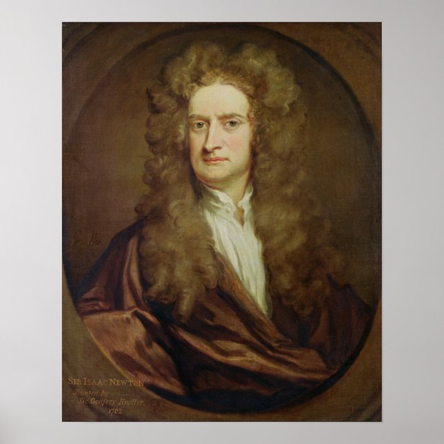 Porträtt av Isaac Newton 1702 Poster (Framsidan)