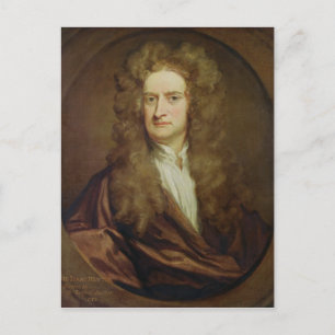 Porträtt av Isaac Newton 1702 Vykort