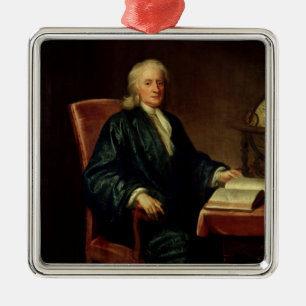 Porträtt av Isaac Newton, c.1726 Julgransprydnad Metall