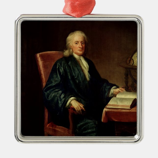 Porträtt av Isaac Newton, c.1726 Julgransprydnad Metall (Framsidan)
