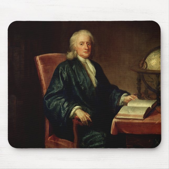 Porträtt av Isaac Newton, c.1726 Musmatta (Framsidan)