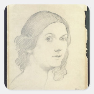 Porträtt av Isadora Duncan, 1908 Fyrkantigt Klistermärke