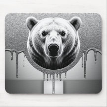 Porträtt av isbjörn med metallisk dropp-effekt 🐻