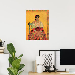 Porträtt av italiensk kvinna av Vincent van Gogh Poster