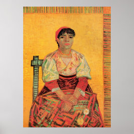 Porträtt av italiensk kvinna av Vincent van Gogh Poster