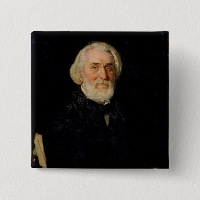 Porträtt av Ivan S. Turgenev, 1879 Knapp (Framsida)