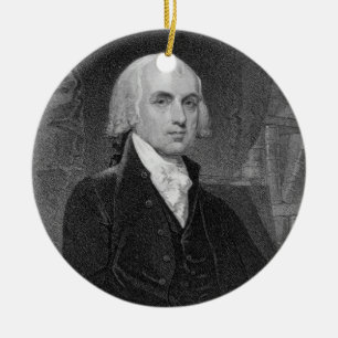 Porträtt av James Madison som inristas av William Julgransprydnad Keramik