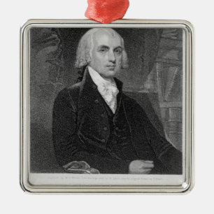 Porträtt av James Madison som inristas av William Julgransprydnad Metall