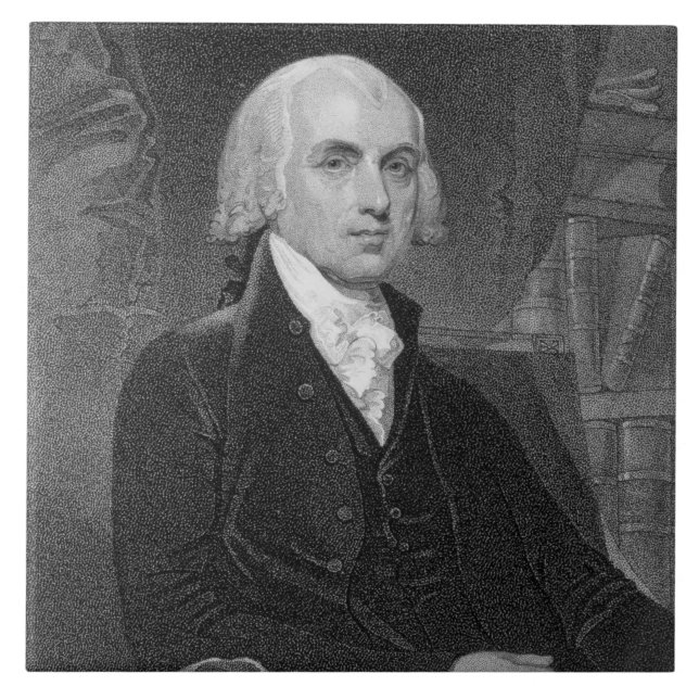 Porträtt av James Madison som inristas av William Kakelplatta (Framsidan)