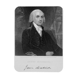 Porträtt av James Madison som inristas av William Magnet