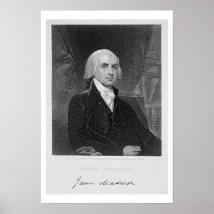 Porträtt av James Madison som inristas av William Poster