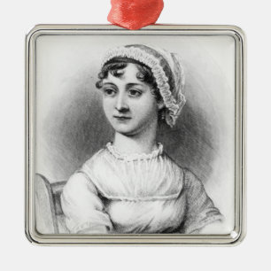 Porträtt av Jane Austen Julgransprydnad Metall